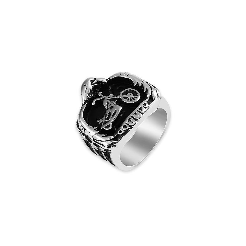 Retro Frosted Matte Eagle Motorcycle Motorcycle Men's Rough Polished Ring Bracelet