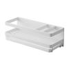 Magnetic Sponge & Dispenser Rack with Tray, White, Approx. W25.5 X D9.5 X H9cm, Tower Sponge Holder with Hooks, Floating Storage, Model 3972