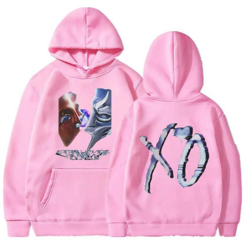 Autumn Winter Fashionable Casual Men Women Hooded Wool Lined Printed Sweatshirts