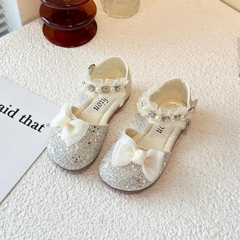 Children's Crystal Shoes Girls Princess Shoes Soft Sole Performance Shoes Evening Dress Small Leather Shoes