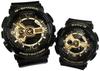CASIO G-SHOCK & BABY-G Pair Watch Black x Gold - Big Case Series GA-110GB-1AJF BA-110-1AJF