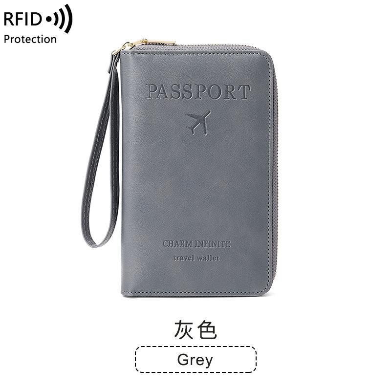 New Passport Folder Ticket Storage Document Bag Zipper Long Wallet Multifunctional Travel Passport Bag