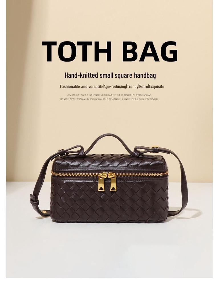 Новая классическая плетеная вручную сумка кроссбоди «Тофу» квадратной формы