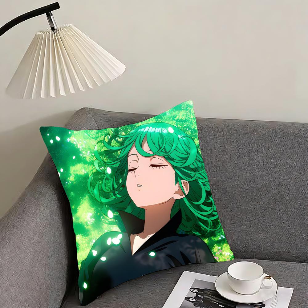 OOne PunchH Man TatsumakiI Cushion Cover Pillowcase Ultra Soft Skin Friendly Fabric Cloud Like Comfort Concealed Zipper