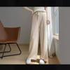 Knitting Women Wide Leg Pants Autumn Winter Lengthened High Waist Drawstring Straight Slim Mopping Pants