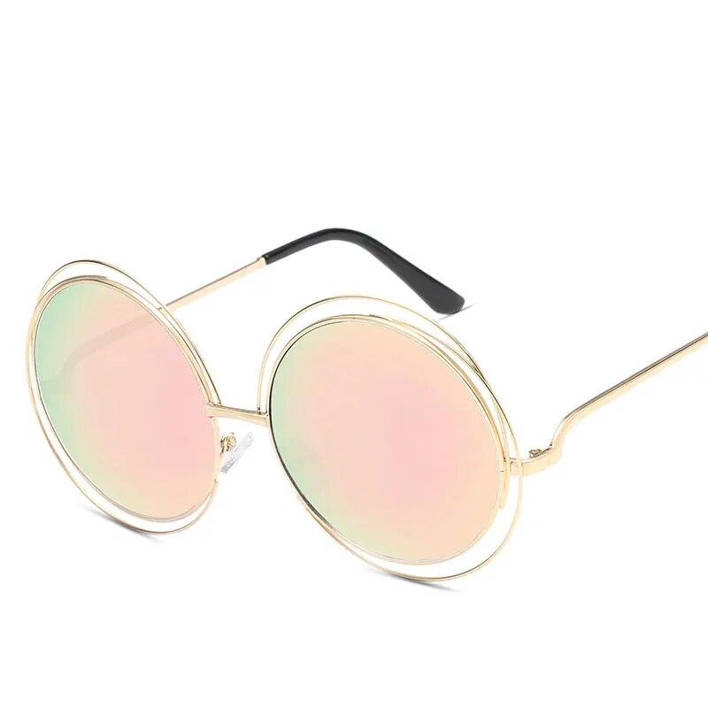 Роскошные круглые солнцезащитные очки, женские брендовые дизайнерские винтажные солнцезащитные очки в стиле ретро, ​​женские солнцезащитные очки для женщин, солнцезащитные очки, зеркало