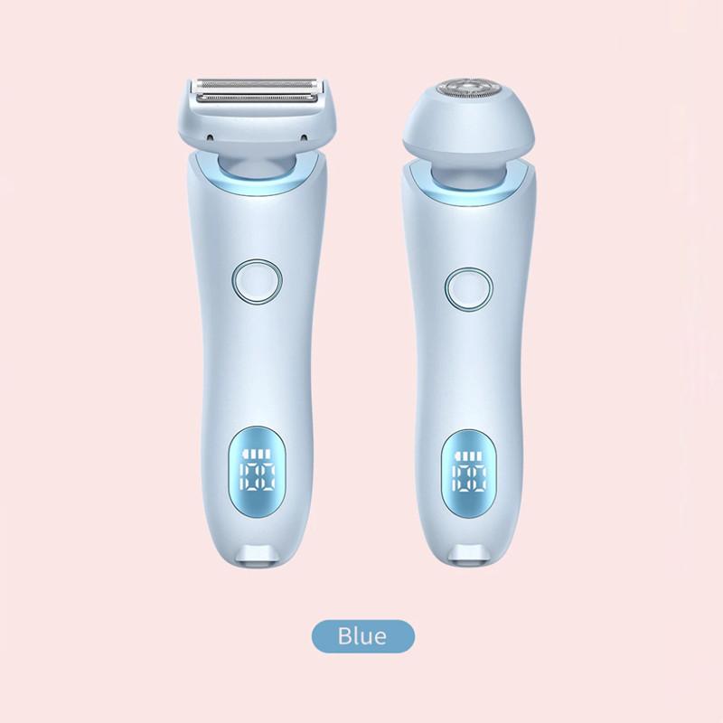 Электробритва 2 в 1 для женщин, перезаряжаемый триммер для бикини и средство для удаления волос на лице, водонепроницаемая бритва IPX7 для ног, подмышек и тела