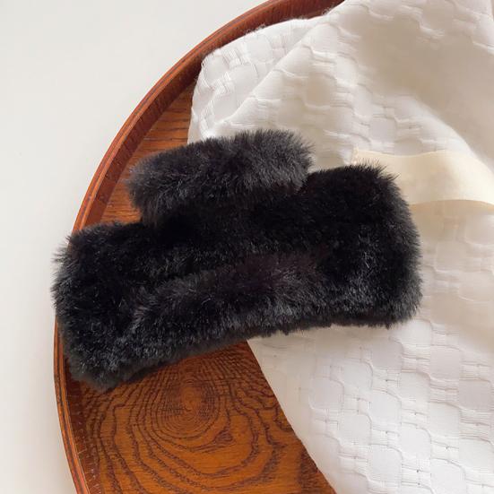 Женская плюшевая заколка для волос с дизайном «пружинная задняя часть головы», большая заколка для волос, прямоугольный зажим для волос в виде акулы, аксессуар для волос