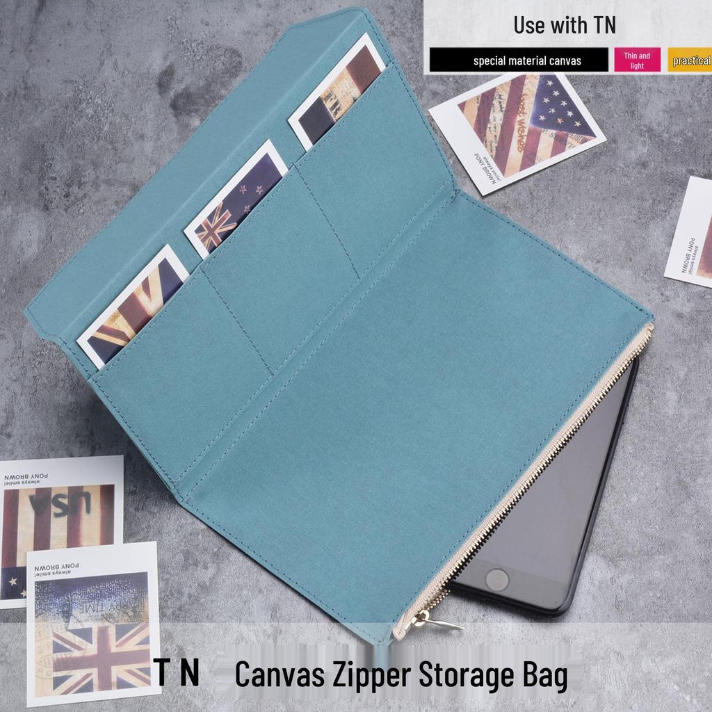 Оригинальный блокнот путешественника с бумажным тканевым карманом на молнии