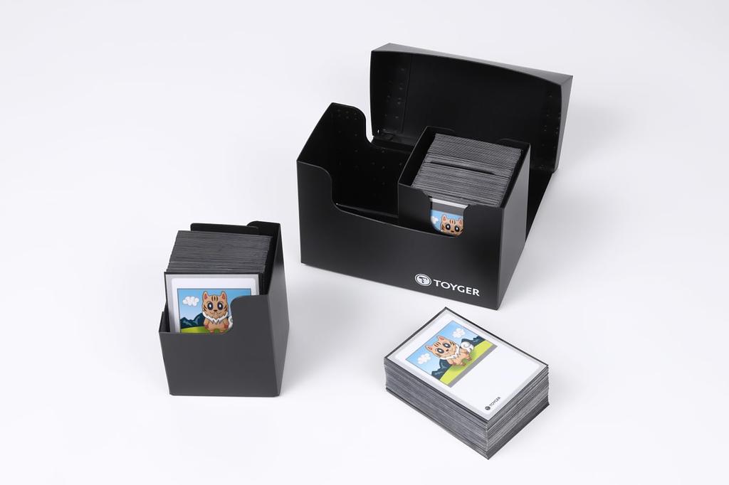 TOYGER Двойной кейс для колоды Тип Супер Универсальный Большая Вместимость Колода Поставляется с 2 Разделителями [Вкладываемый Кейс] (черный)