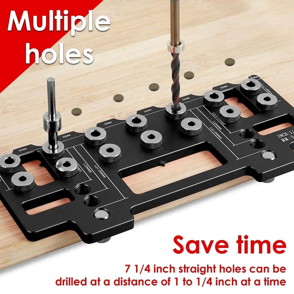 Шаблон для сверления штифтов для полок из алюминиевого сплава 1/4 дюйма Шаблон для сверления штифтов для полок из алюминиевого сплава Шаблон для сверления прямых отверстий по дереву Руководство по крепежу