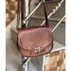 Genuine Brown Leather Messenger Shoulder Cross Body Bag Womens Vintage