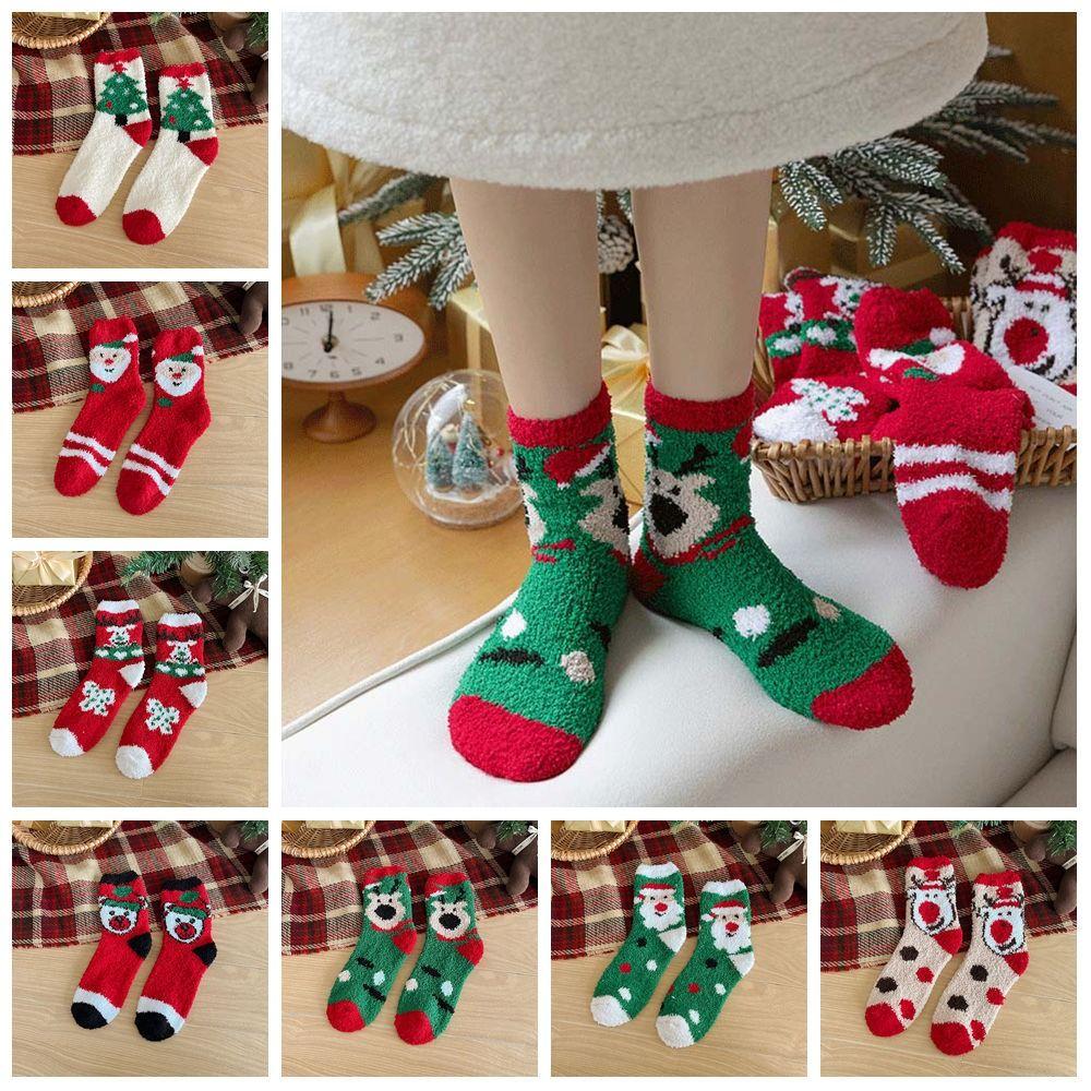 Santa Claus Christmas Socks Cartoon Floor Sleep Socks Comfortable Women Hosiery  Ladies