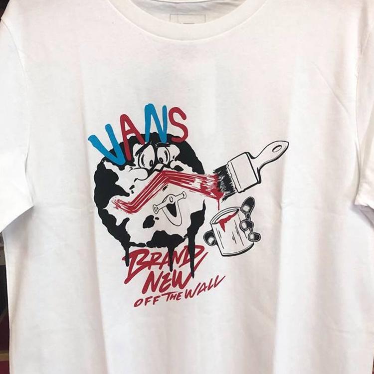 Vans T Shirts Unisex White Crew Neck Moderate Straight Fit VN0A7TQGWHT