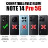 Coque de protection - E.F.CONNECTION - Pour Xiaomi Redmi Note 14 Pro 5G - Antichoc - Rigide Hybride - Noir