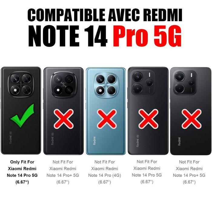 Coque de protection - E.F.CONNECTION - Pour Xiaomi Redmi Note 14 Pro 5G - Antichoc - Rigide Hybride - Noir