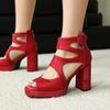 Весенне-летние новые сандалии женские туфли на высоком каблуке, на платформе, на толстой подошве, крутые ботинки на танкетке, с открытым носком, женская обувь, полые римские сандалии