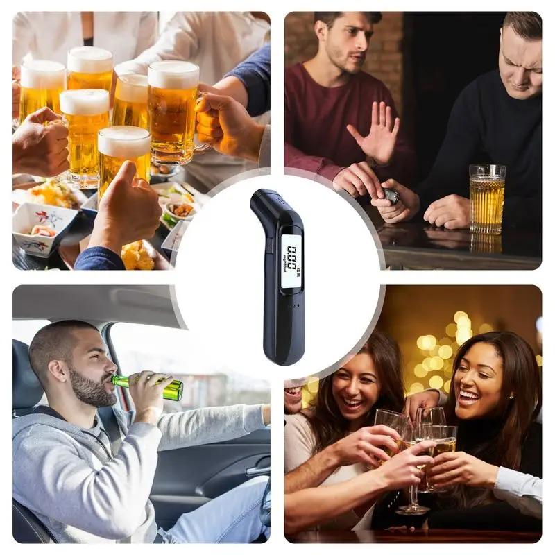 Alcohol Tester Non-contact Breathalyzer Portable LED Screen Display Rechargeable Professional Automatic Breath Alcohol Test Tool