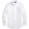Polo Solid Color Logo Embroidered Pointed Collar Long Sleeve Shirt Men Shirts White 710811293002