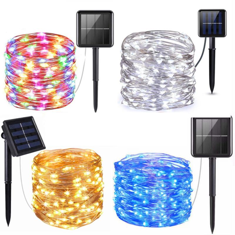 Солнечные гирлянды, гирлянды, рождественские декоративные 8 режимов, гирлянды, медная проволока для наружных свадебных домов, вечеринок, сада