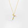 Серебро 925 пробы Золотой кулон с буквой M Инициал F Алфавит Ожерелье Монограмма Опалы 2020 Женские аксессуары Ювелирные изделия