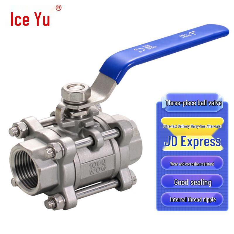 Bingyu AB0088 304 Stainless Steel Three-Piece Internal Thread Ball Valve