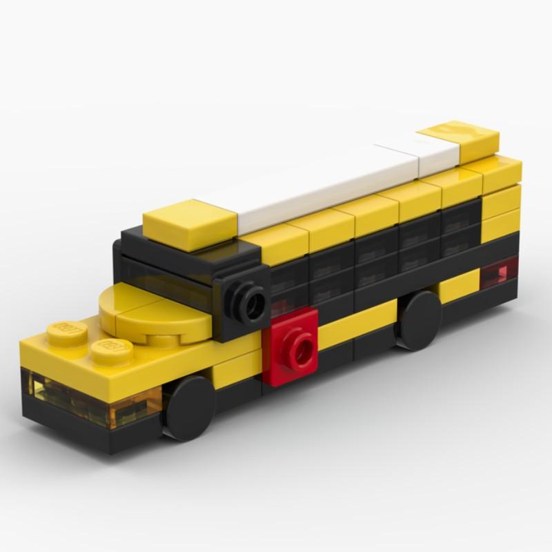 Building Block Ambulance Express Transporter Truck School Bus Flat Trailer Assembled Model Compatible