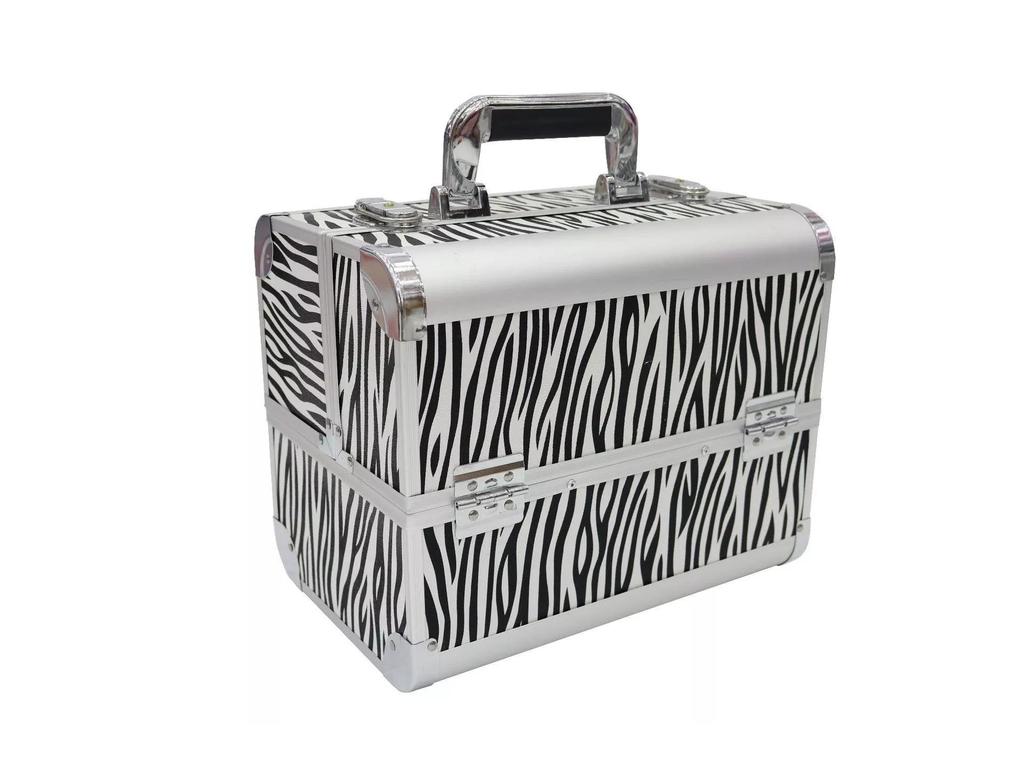 Алюминиевый ящик для косметики и инструментов для дизайна ногтей, татуировок и наращивания ресниц - двойной, открытый, студенческий ящик для хранения