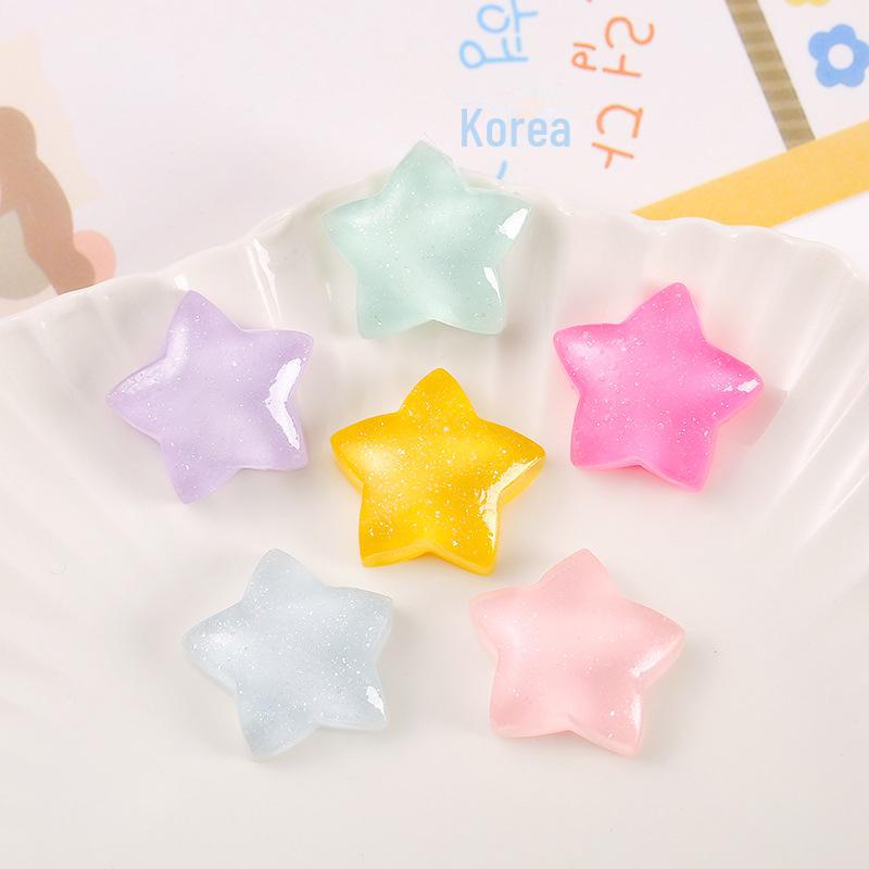 Ледяной прозрачный конфетный цвет звезда блестящая смоляная шпилька для волос аксессуары своими руками