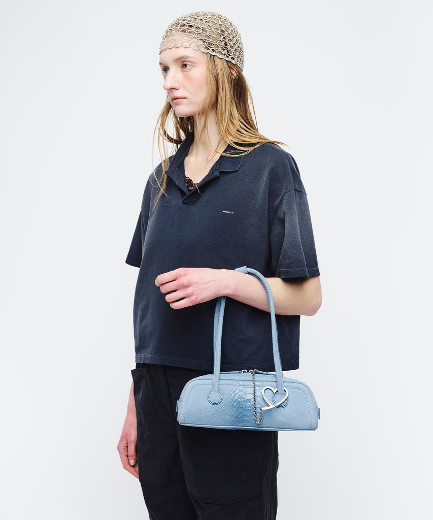 Margesherwood Soft Boston Ew Mini_Blue Python Effect Suede