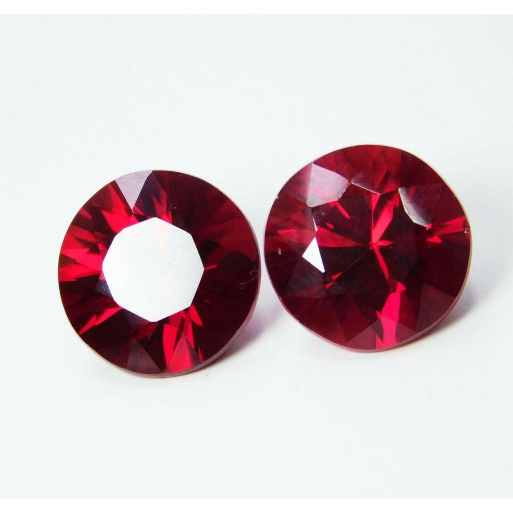 Round Diamond Cut Gemstone Pair 10 Ct Natural Red Ruby CERTIFIED Loose Gemstone MQ-8474 00J
