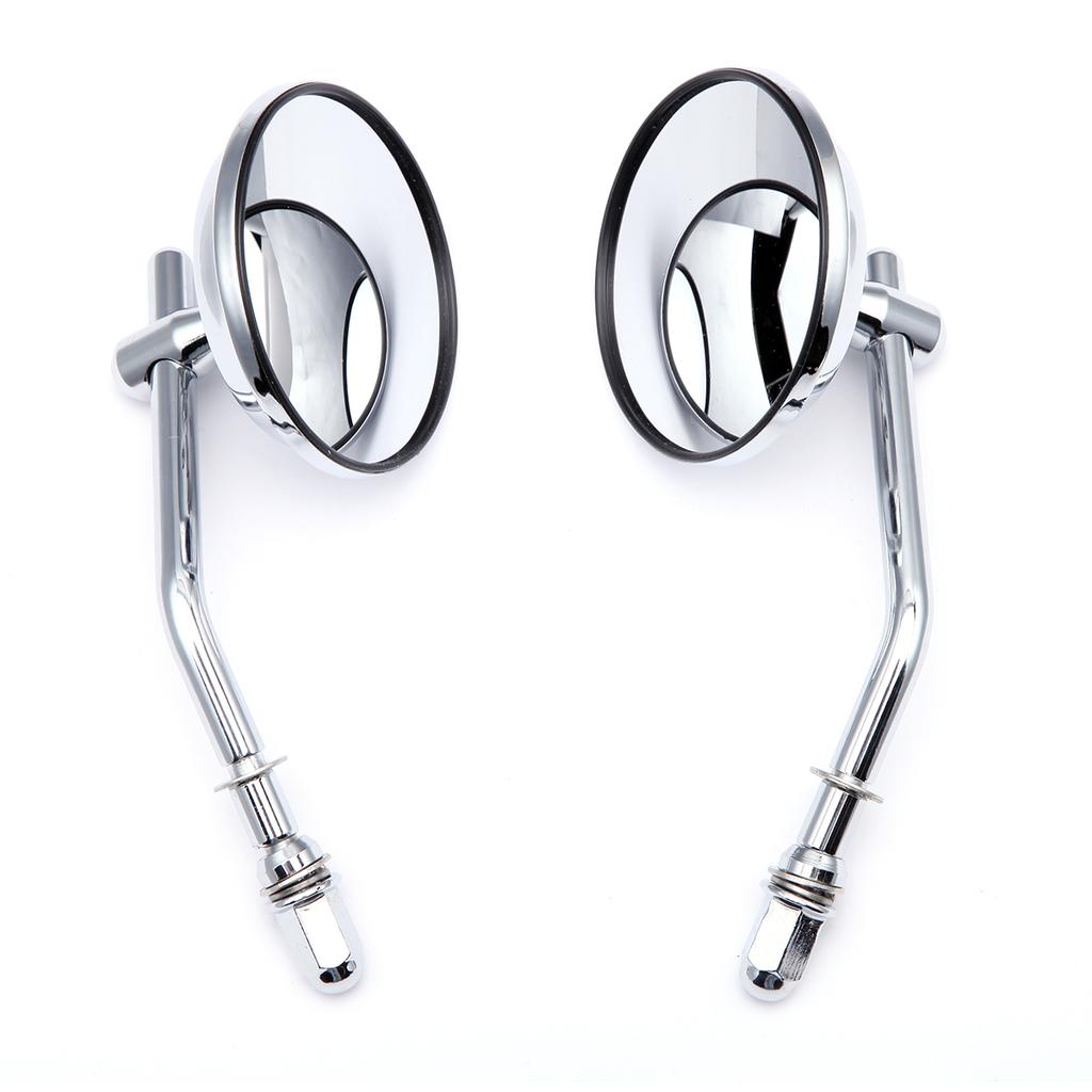2 шт./пара 8 мм мотоциклетные боковые зеркала заднего вида выпуклые хромированные/черные круглые зеркала с коротким стержнем для Harley Kawasaki