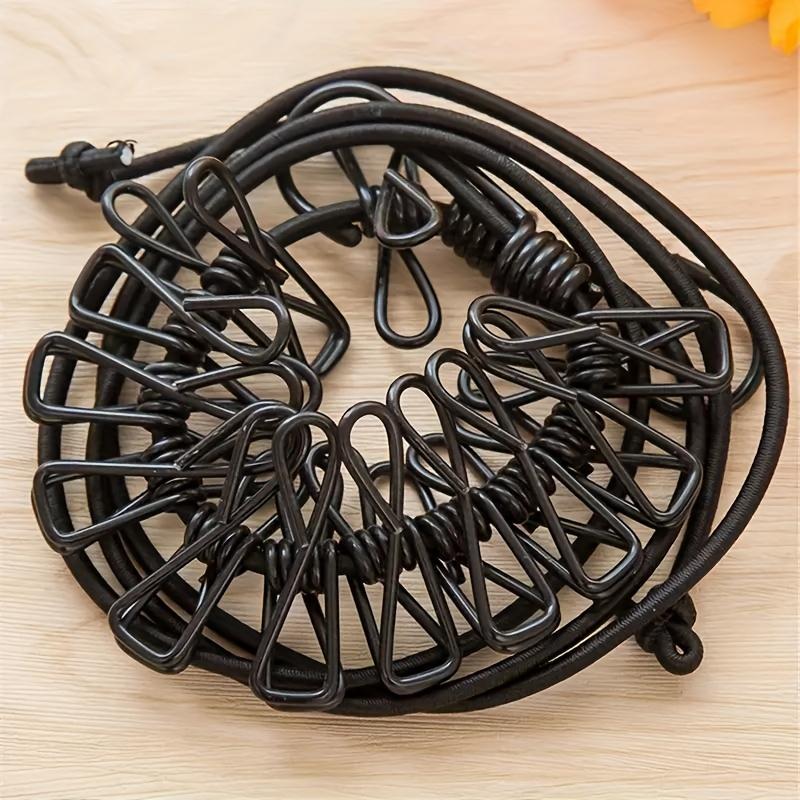 Portable Travel Clothesline with Elastic and Windproof Hangers - Compact, Foldable and Durable Laundry Drying Rack for Home