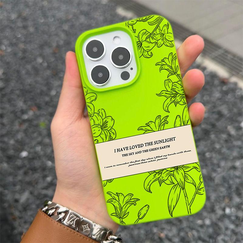 Мягкий чехол с рисунком цветов для iPhone 16 15 14 13 12 11 Pro Max 14 15 16 Plus Новый Полупакет Противоударный и противоскользящий Чехол для телефона