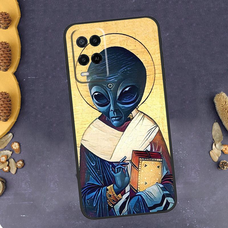 Alien Kawaii Art Phone Case For Oppo A96 A16 A76 A78 A58 A18 A38 A98 A17 A77 A80 A40 A60 A74 A94 A54 A15 A57S