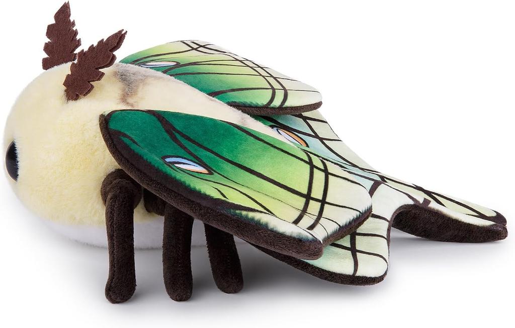 ZHONGXIN MADE Милая плюшевая игрушка Зеленый мотылек, 11-дюймовая плюшевая игрушка Зеленый мотылек, Ручная работа Большая игрушка модель насекомого мотылька, Уникальная детская плюшевая игрушка