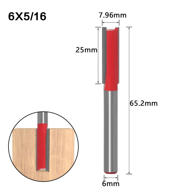 1/7 шт., одна двойная флейта, прямая бита, 6 мм, 1/4 дюйма, фреза с хвостовиком для дерева, карбид вольфрама, фреза, инструмент для работы по дереву