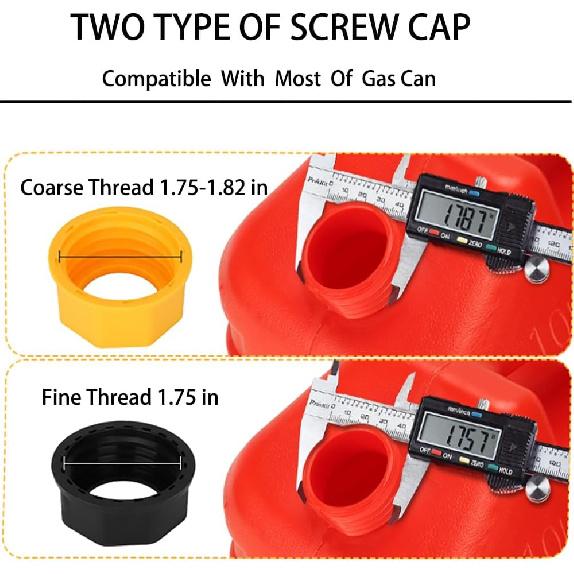 6 Pack Gas Can Spout Replacement Old Style with Pour Nozzle Vent Cap Drill Bit Gaskets Screw Cap Universal fit Most of Fuel Water Container 1 2 5 10