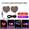 Heartbroken LED Car Window Atmosphere Light USB Glowing Heart Ambient Mood Light Interior Decoration Neon Lamp 10 Flashing Modes