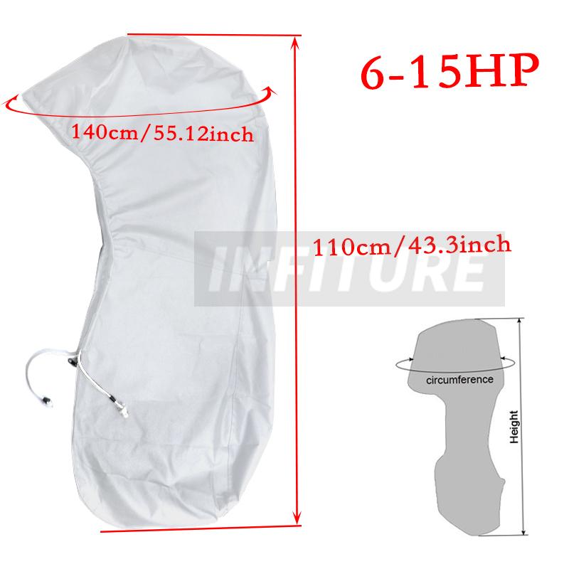 420D 6-225HP Boat Full Outboard Engine Cover Protection Waterproof Sunshade Dust-proof For 6-225HP Motor Grey