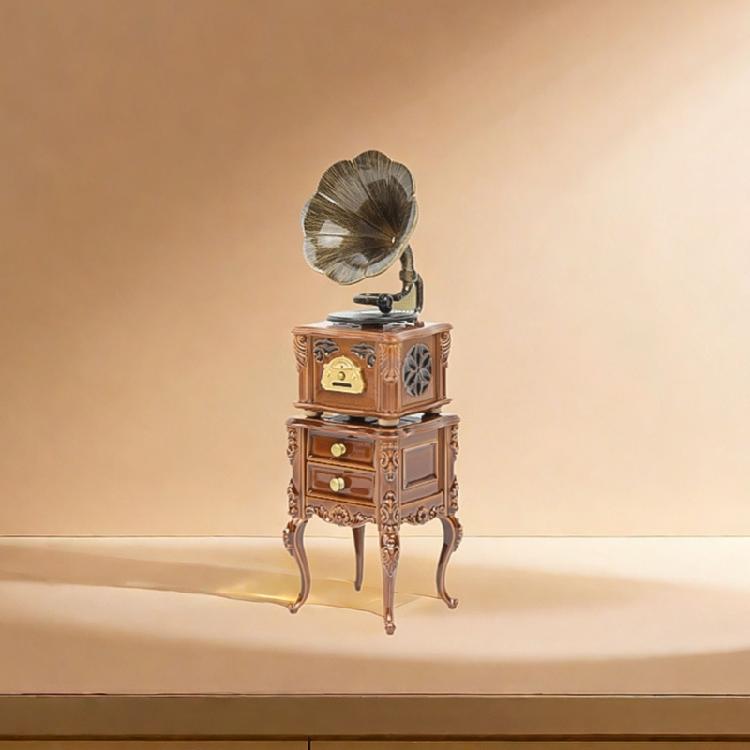 Детализированный миниатюрный фонограф для кукольных домиков, дисплей, улучшает аксессуары для ролевых игр в гостиной