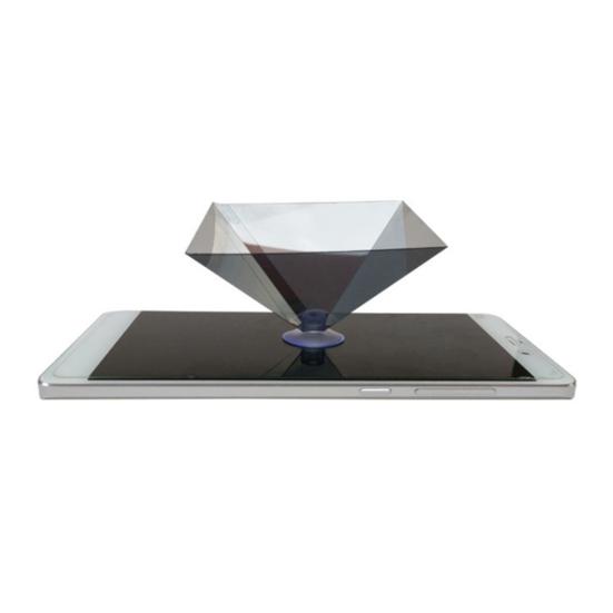 3D Голографический Пирамидальный Дисплей Проектор с Мини Присоской Портативное Универсальное Мобильное Устройство для 3D Голографической Проекции Смартфона