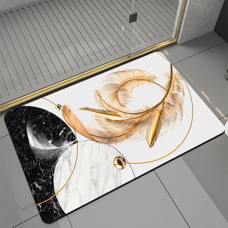 Bathroom Mats Front Door Mats Kitchen Mats Diatomite Mud Non-Slip Shower Rugs Quick Dry Machine Washable