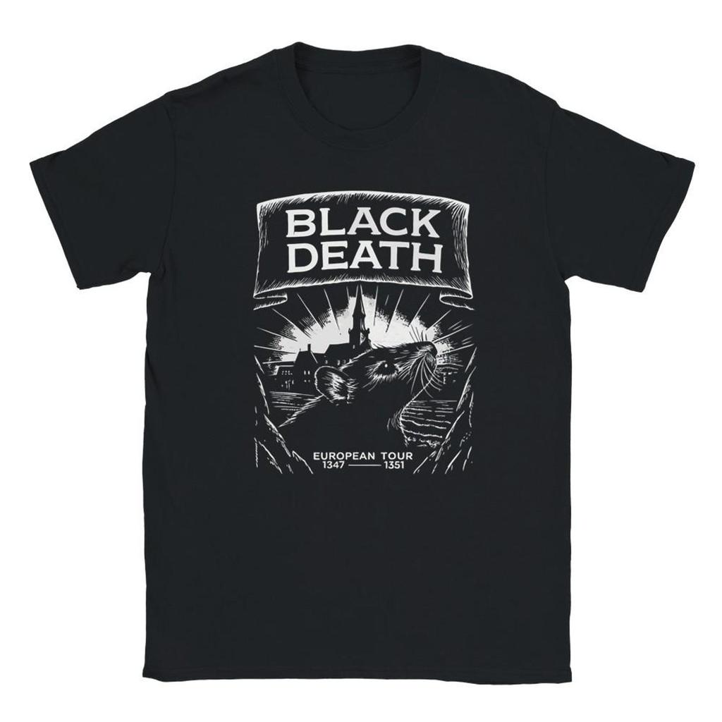 Gothic Humor T-Shirt - 'Black Death' European Tour 1347-1351 - Edgy Design Soft Feel