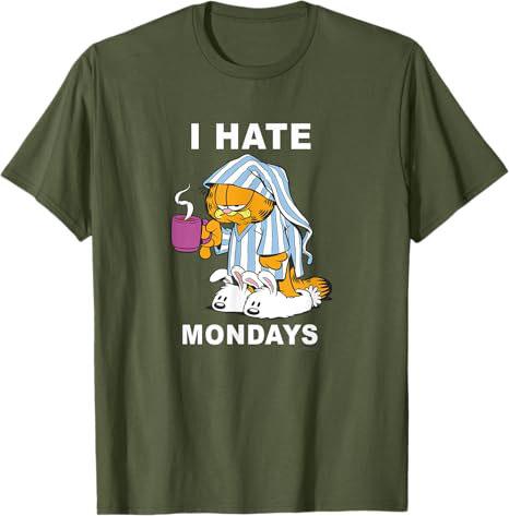 I Hate Mondays Coffee Kitty TShirt Life Style Cat Lover Graphic Outfit Cute Kitten Workday Saying Tee Y2k Design Novelty Gift