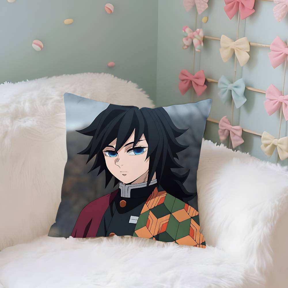 TTomiokas Giyuus Case Plush Fabric Soft Pillowcase Double Sided Print Cushion Cover Household Gifts