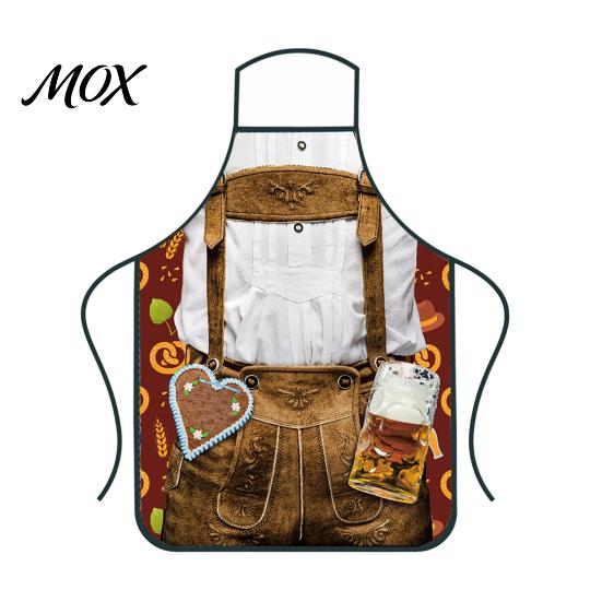 Novelty Cooking Aprons Oktoberfest Apron, Funny Adjustable Costume Bib, 3D Printed Photo Props Polyester Waterproof Apron for Kitchen BBQ Party