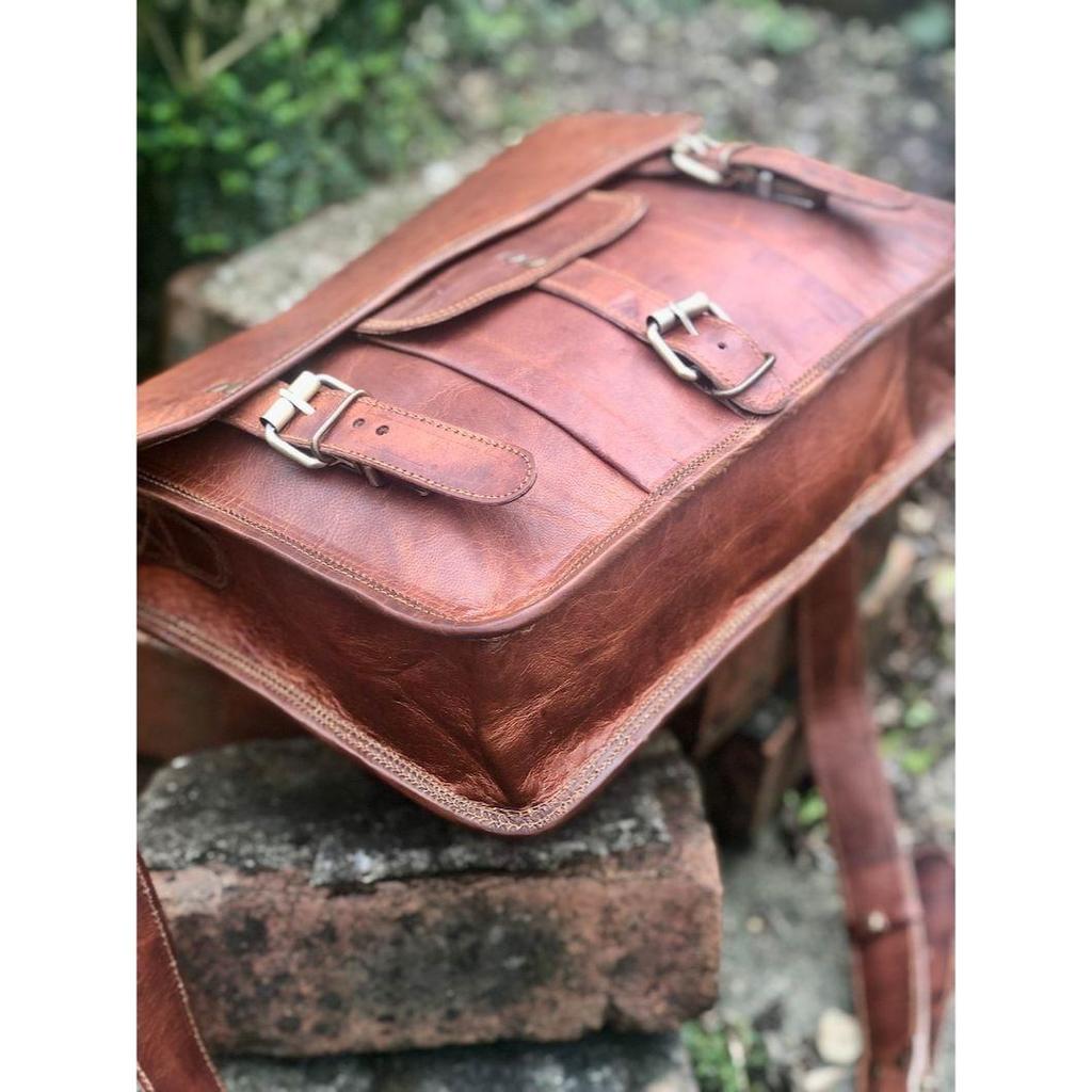 Коричневая кожаная сумка 13 дюймов, классная кожаная сумка-мессенджер унисекс, кожаная сумка через плечо формата А4, кожаная школьная сумка в традиционном стиле