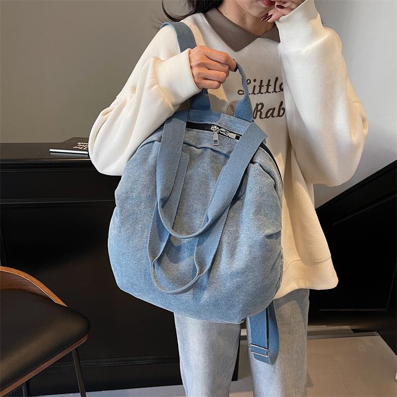 Джинсовый рюкзак для женщин, большая вместимость, сумка через плечо, дорожный рюкзак