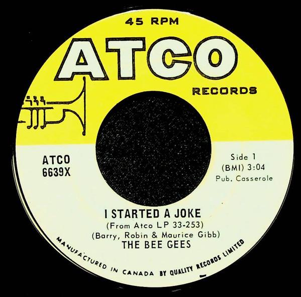 7-дюймовая пластинка BEE GEES - I Started a Joke / Kilburn Towers ATCO6639X ATCO Records 1968 Канада Поп Б/У